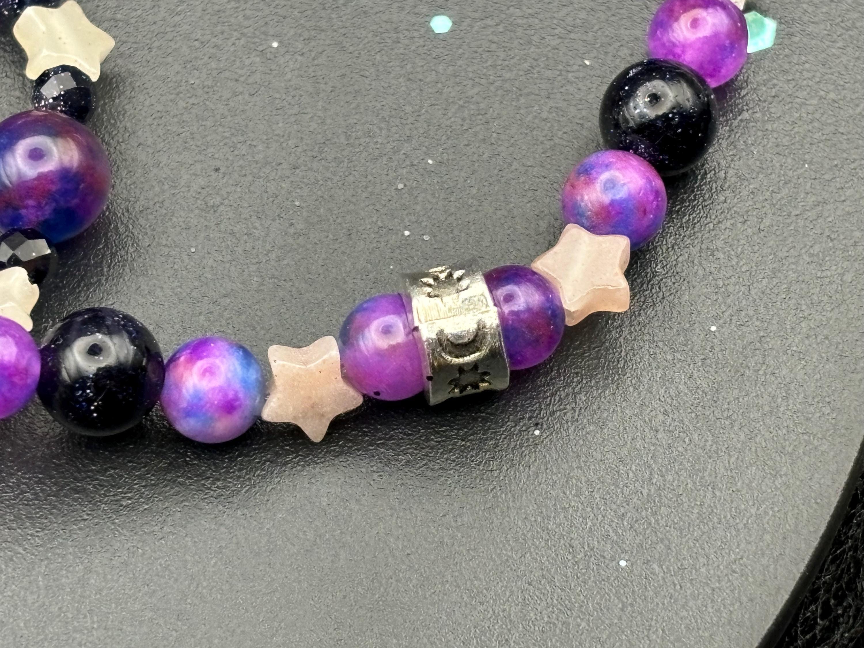 Witchcore Gemstone Bracelet Duo: Tiger's Eye, Sandstone & Strawberry Quartz