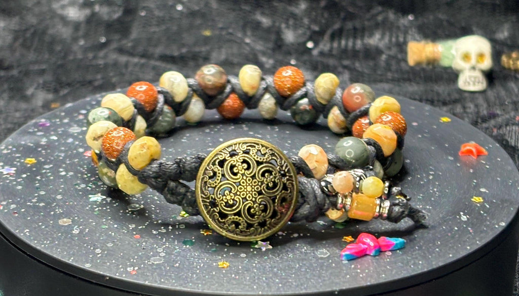 Gemstone / Birthstone Braided Cord Bead Bracelet