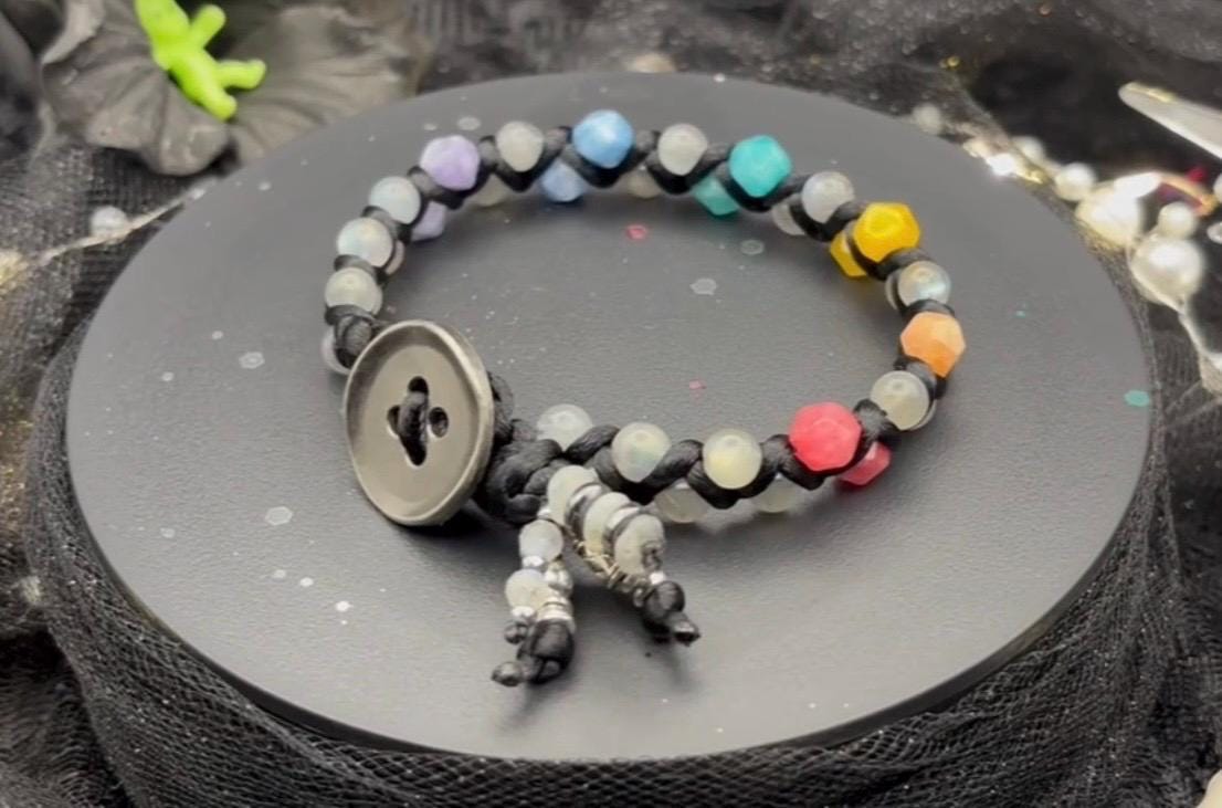Rainbow Agate Labradorite Macrame Bracelet: LGBTQ+ Pride Jewelry