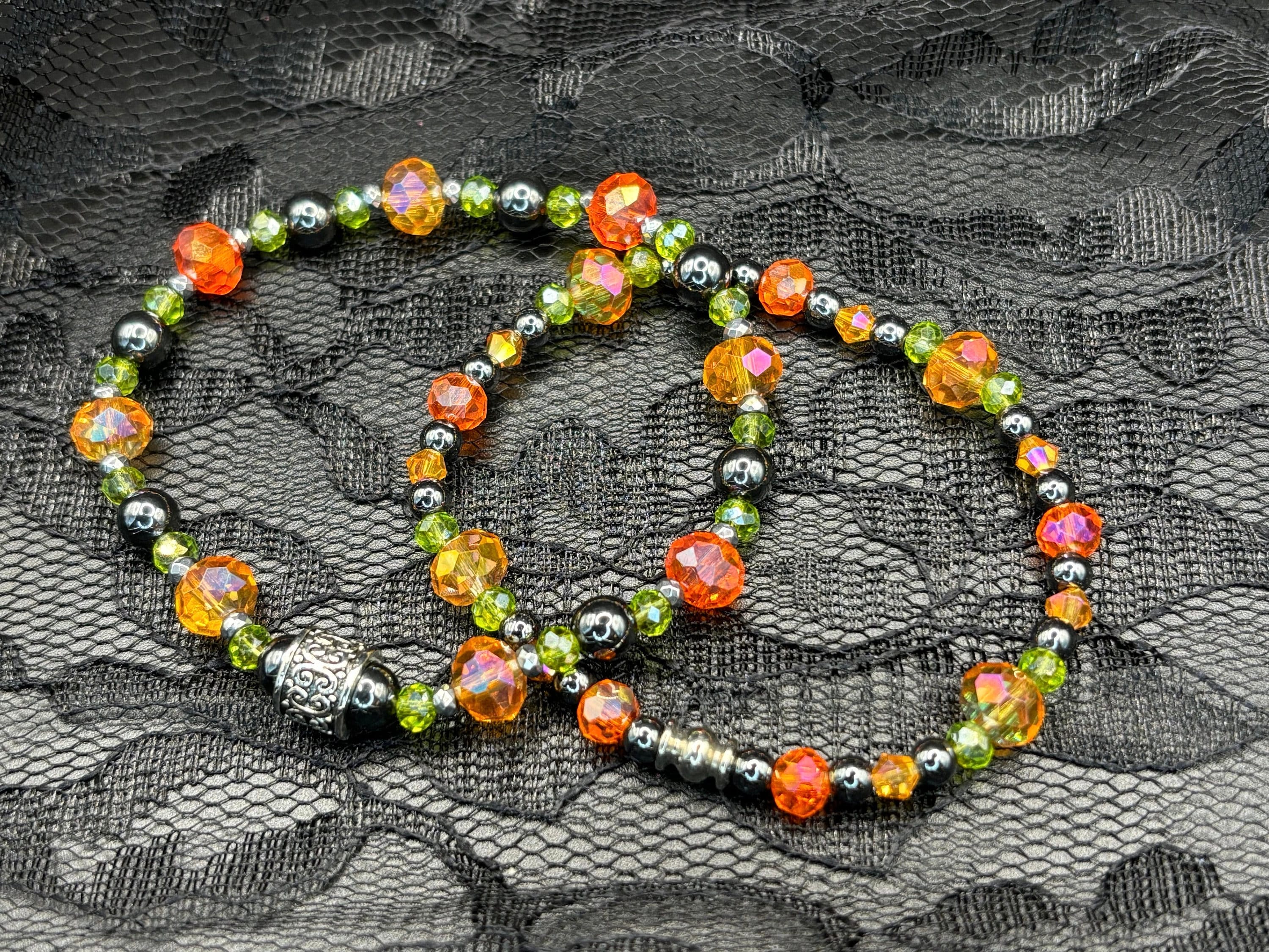 Peridot Pop Duo – Barely Cursed Bracelet Set